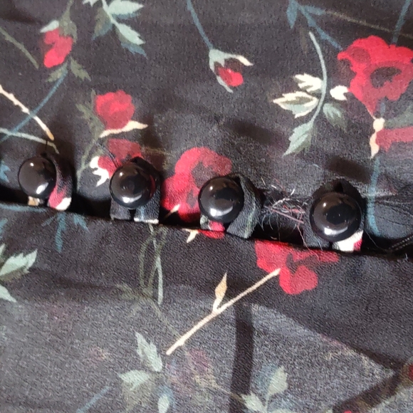 Romantic floral Black Dress with Red roses VINTAGE - Picture 9 of 15